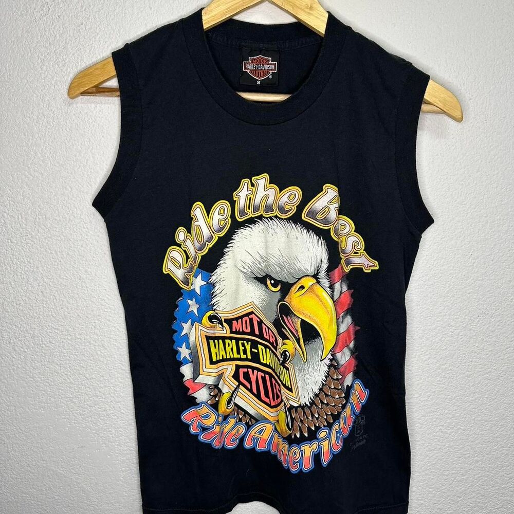 vintage Harley-davidson Men's Black tank top